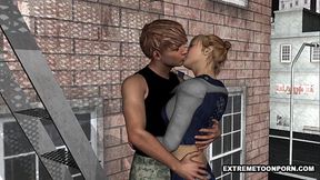 3D Anime Babe Fucks Hardcore Outdoors for Pussy-Sopping Orgasm