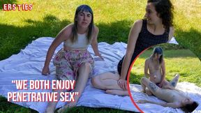Hot babes outdoor fun together