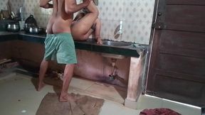 Husband fucks his wife in the kitchen