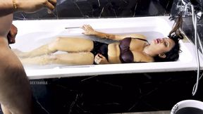 Indian desi married couple full hot sex in bathtub clear Hindi audio