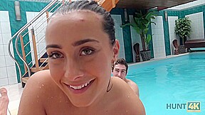 HUNT4K. Owner of small spa center seduces brunette bitch Anna Rose