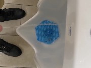 Pissing in public urinal at work 2