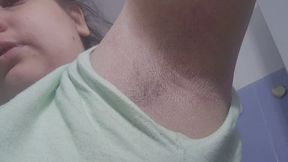 Chubby Girl Shows Off Her Hairy Armpits – Armpit Worship, Closeup Fetish, Hair Comparison and Natural Scent Vibe
