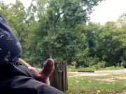 Hairy bearded ginger, playing with dick out in public!