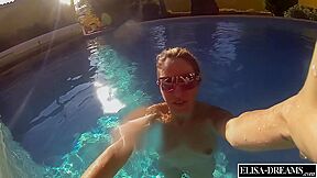 Naked And Fucked In A Pool In Front Of A