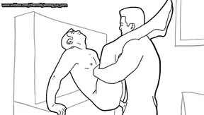 Black & White Cartoons: First–Time Twinks 18+ Explore Bareback Anal Fun