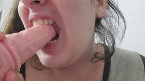 Biting and Nibbling on a Dildo – Hard Bites, Slow Chews, Like It’s Your Cock