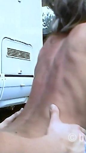 Horny Outdoor Threesome with the Swingermobile