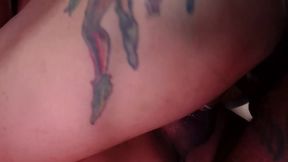 Big booty tattooed Latina MILF gets banged by two men