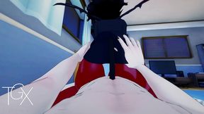 fantasy anime hentai game hot horned girl hardcore sex and deep blowjob