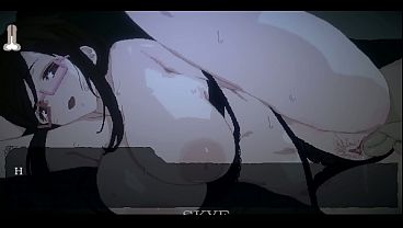 Hentai girl with big tits and glasses gets fucked hard in a 2D game.