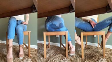 Secret Urgent Piss, Masturbating, Squirt & Orgasms Under Your Table