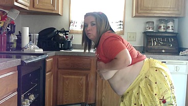 Sexy BBW Thanksgiving Step-Mom Bakes Cookies