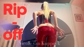 Red latex ass ripoff - Mistress Nicole van Kuppeck loves a good mindfuck - humiliation with latex leggings - leather corset and a whole lot of pixels!
