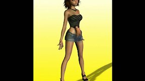 Dickgirl in shorts with erection