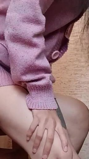 Quick Lesbian Sex in the Kitchen with a Strap-on