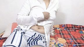 Busty Desi GF in White Dress Gets Fucked Hard by Lover in Hot Indian Clip