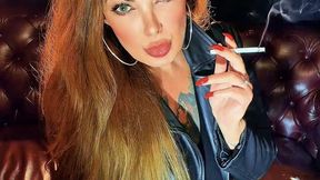 POV - Wearing leather pants and a genuine leather jacket, I invite you to smoke with me - Dunhill Menthol 100