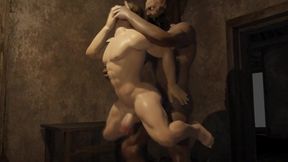 Gay Leon Kennedy wrecked by Krauser and Mendez monster cocks