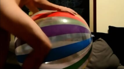 Twink Humping His Big Inflatable Ball