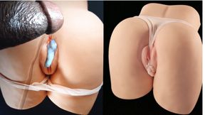Sex Doll received Loads Of Cum From Guy Jerking Off Black Cock, While Moaning &amp; Cumming, (Shooting A Load)