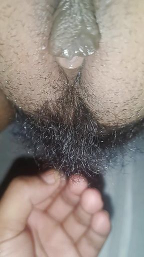 House Servent Come to My Room and Play with My Hairy Pussy and Fucking Me