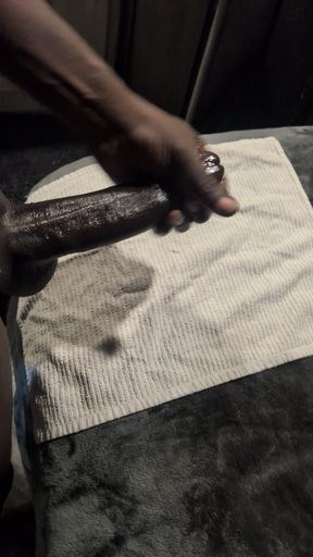 Huge BBC Strokes and Cums on a Towel