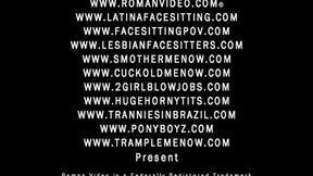 Sophie Dee and Asa Akira in hot femdom nude aggressive face sitting pussy ilcking to orgasm on male slaves ass worship POV closeups and more 223022
