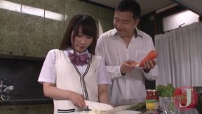 Asian college girl blowing dick and getting cum in mouth
