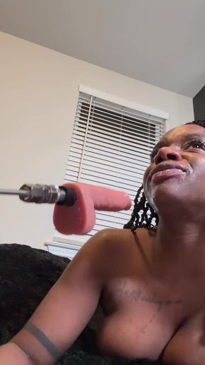 Ebony Fucks Throat and Squirt Uncontrollably