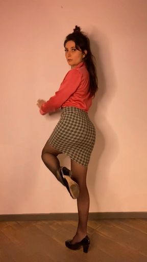 Pixel Paradise strip-tease in harness.