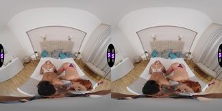 Horny Girlfriends Surprise Their Man With Threesome Sex - TmwVRnet