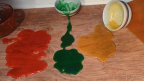 Fifi spills melted gummies into puddles of different colors then gets completely stuck in the mess *discounted replay in case you missed it*