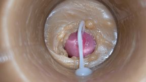 Mini-Cam in Pussy during Fucking! girl getting Huge Creampie 4K