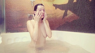 mature natural woman will open the door to her bathroom and you can enjoy taking the bathroom with her you will see wet hairy pussy beautiful legs and gorgeous body GinnaGg