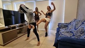 Double Brat Crazy Ballbusting Emasculation Part 2