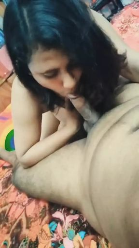 Bangladeshi married bhabhi getting pussy &amp; ass sucked by lover.