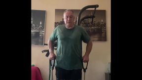 Fit Old Man Masturbating After Workout