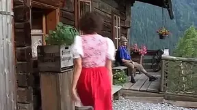 German fresh Heidi takes wild DP in the mountains