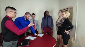 office gone mad when two blondes shows up