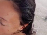 Fucking in public POV big ass latina fucking her pink pussy on street