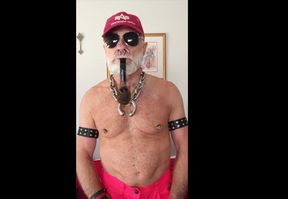 Stepdad Smoking His Pipe in Hi Viz Gear