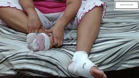 Brig_Sexi_Hot hurt ankle inspection plus wrap on foot