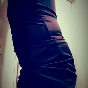 Crossdresser wearing silky dress