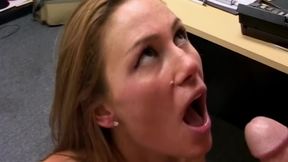 Deepthroat Blonde Slut Gagging with Bulging Throat Overflow