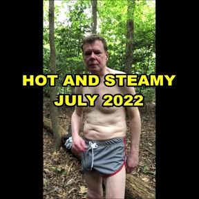 MESSY CUM SHOT ON A HOT DAY IN THE WOODS JULY 2022