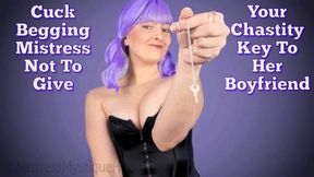 Cuck Begging Mistress Not To Give Your Chastity Key To Her Boyfriend - Chastity, Keyholder, Keyholding, Cuckolding, Verbal Humiliation, Femdom POV, Female Domination with Mistress Mystique Hoops - MP4