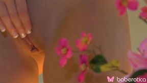 Solo blonde hottie Molly Manson masturbating excitingly at home