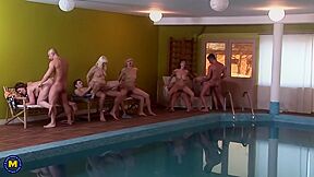 Marya, Judi And Odette In Eight Mature Women Get Eight Hard Cocks To Munch On At The Pool