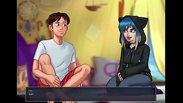 Curvy 3D babe gets seduced in anime game